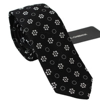 Dolce & Gabbana Dolce & Gabbana Black 100% Silk Floral Print Print Classic Men's Tie