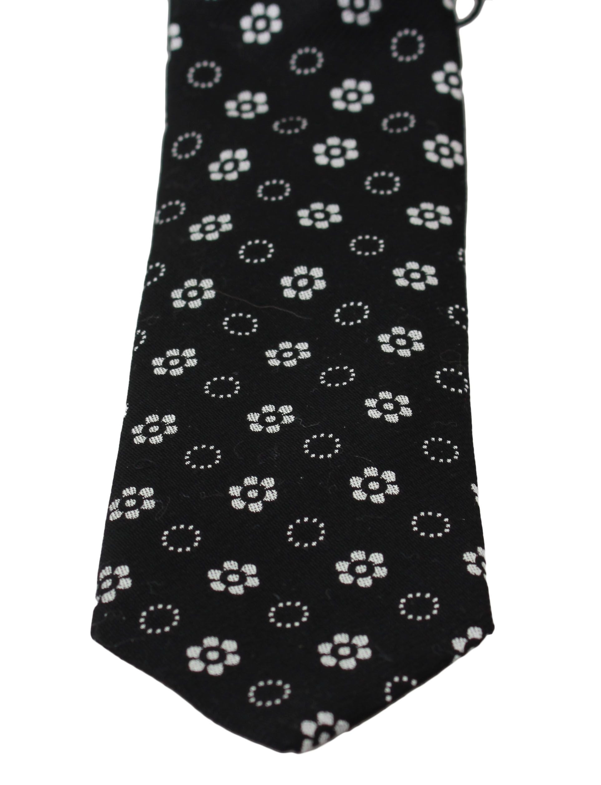 Dolce & Gabbana Dolce & Gabbana Black 100% Silk Floral Print Print Classic Men's Tie