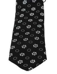 Dolce & Gabbana Dolce & Gabbana Black 100% Silk Floral Print Print Classic Men's Tie