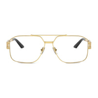 Versace Versace Eyeglasses Aviator Full Rim, Gunmetal Frame and Clear Demo Lenses Lens VE13021001