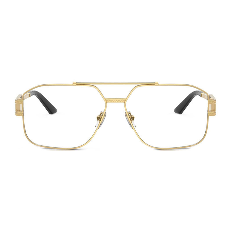Versace Versace Eyeglasses Aviator Full Rim, Gunmetal Frame and Clear Demo Lenses Lens VE13021001