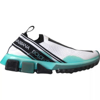Dolce & Gabbana Black White Blue Slip On Sorrento Men's Sneakers