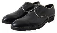 Dolce & Gabbana Dolce & Gabbana Black White Leather Formal Dress Men's Shoes