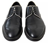 Dolce & Gabbana Dolce & Gabbana Black White Leather Formal Dress Men's Shoes