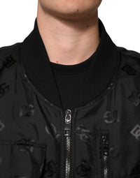Dolce & Gabbana Black Cargo Windbraker Logo Mania Men's Jacket
