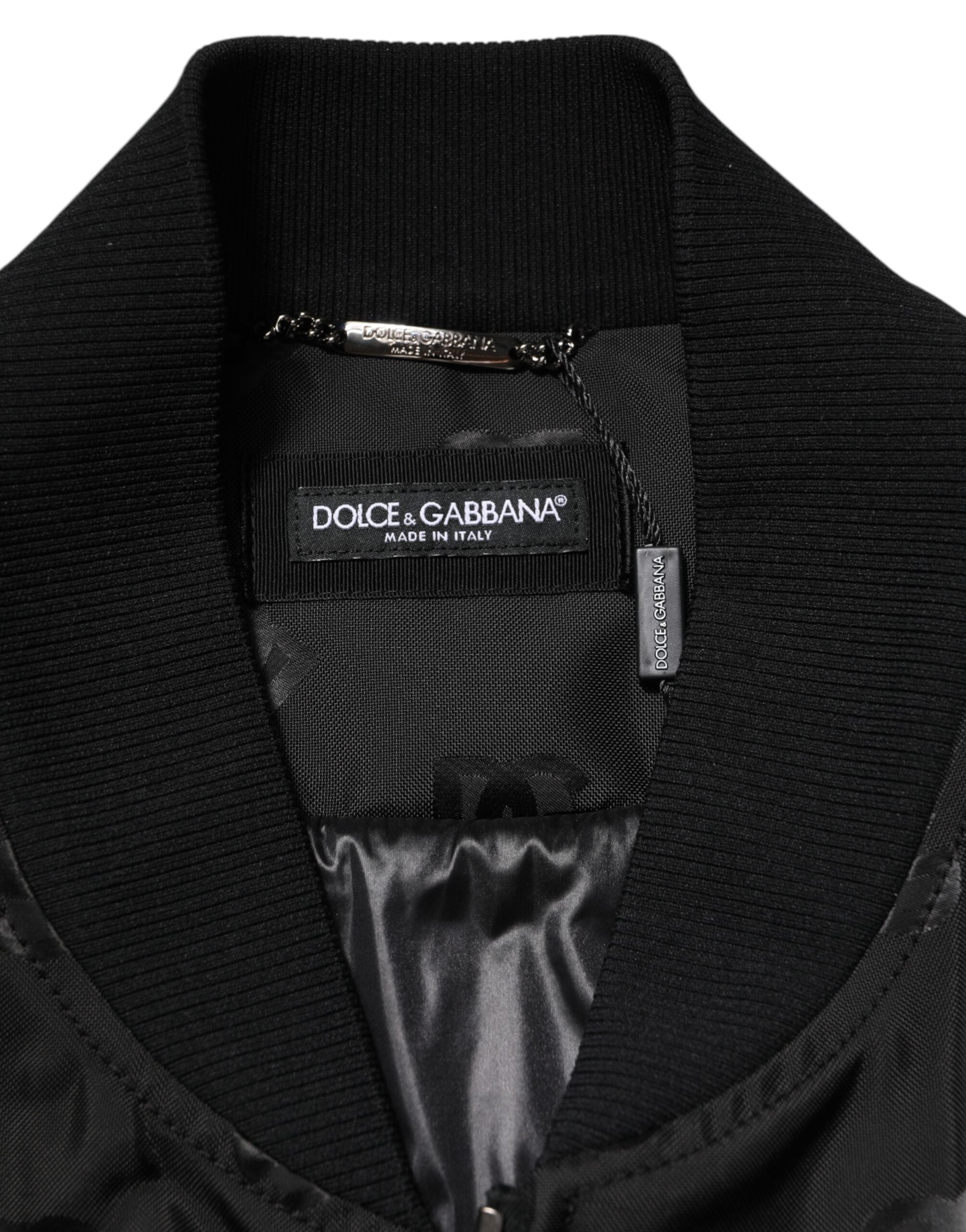 Dolce & Gabbana Black Cargo Windbraker Logo Mania Men's Jacket
