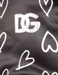Dolce & Gabbana Black Polyester Heart Print Bomber Men's Jacket