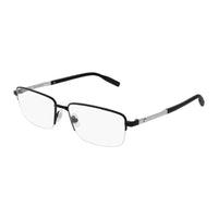 Montblanc Eyeglasses Rectangle Semi Rim, Black Frame and Clear Demo Lenses Lens MB0020O001