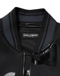 Dolce & Gabbana Black Wool Logo DG Mania Men Bomber Men's Jacket
