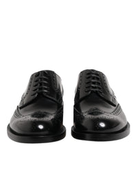 Dolce & Gabbana Dolce & Gabbana Black Leather Derby Wingtip Formal Men's Shoes