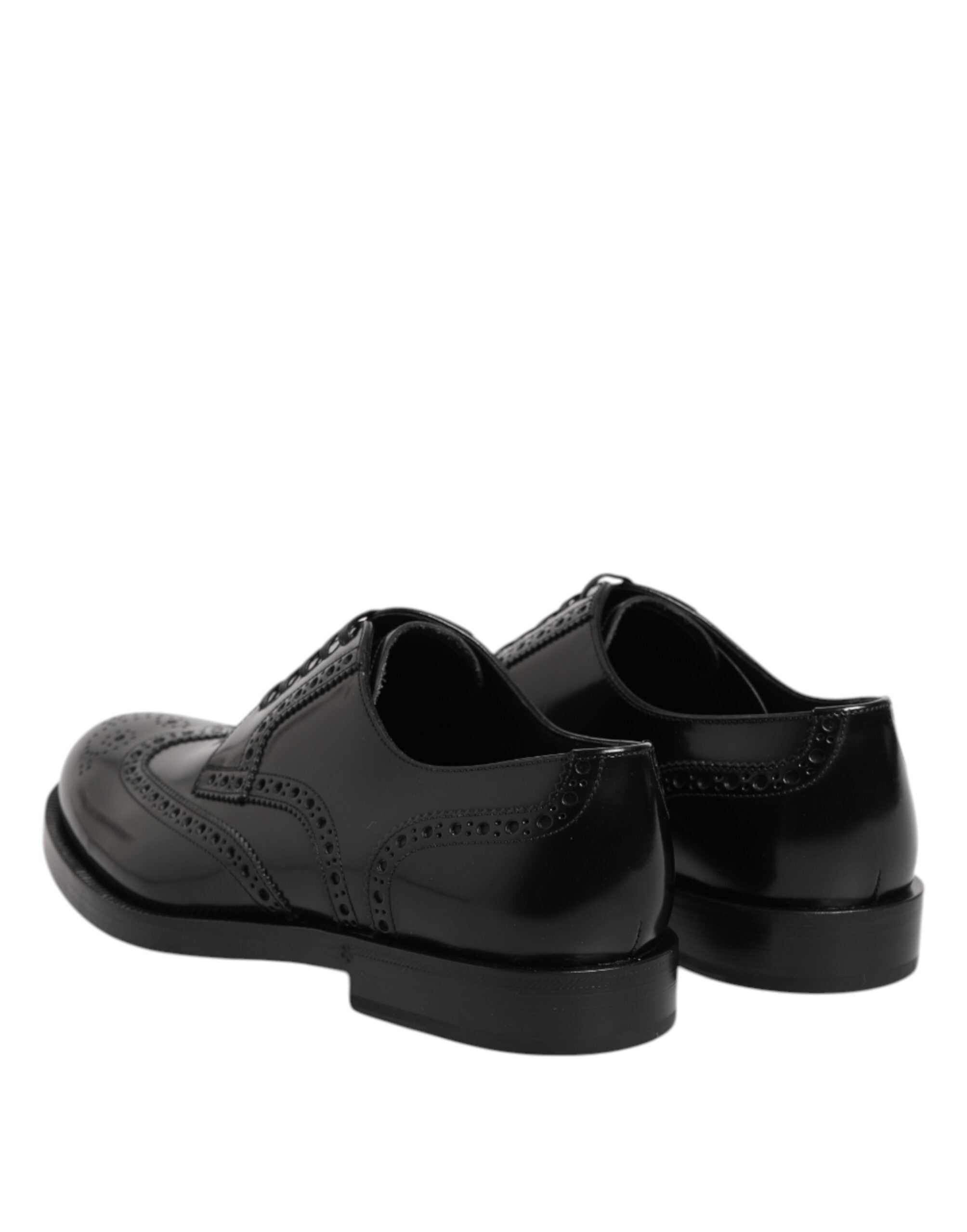 Dolce & Gabbana Dolce & Gabbana Black Leather Derby Wingtip Formal Men's Shoes