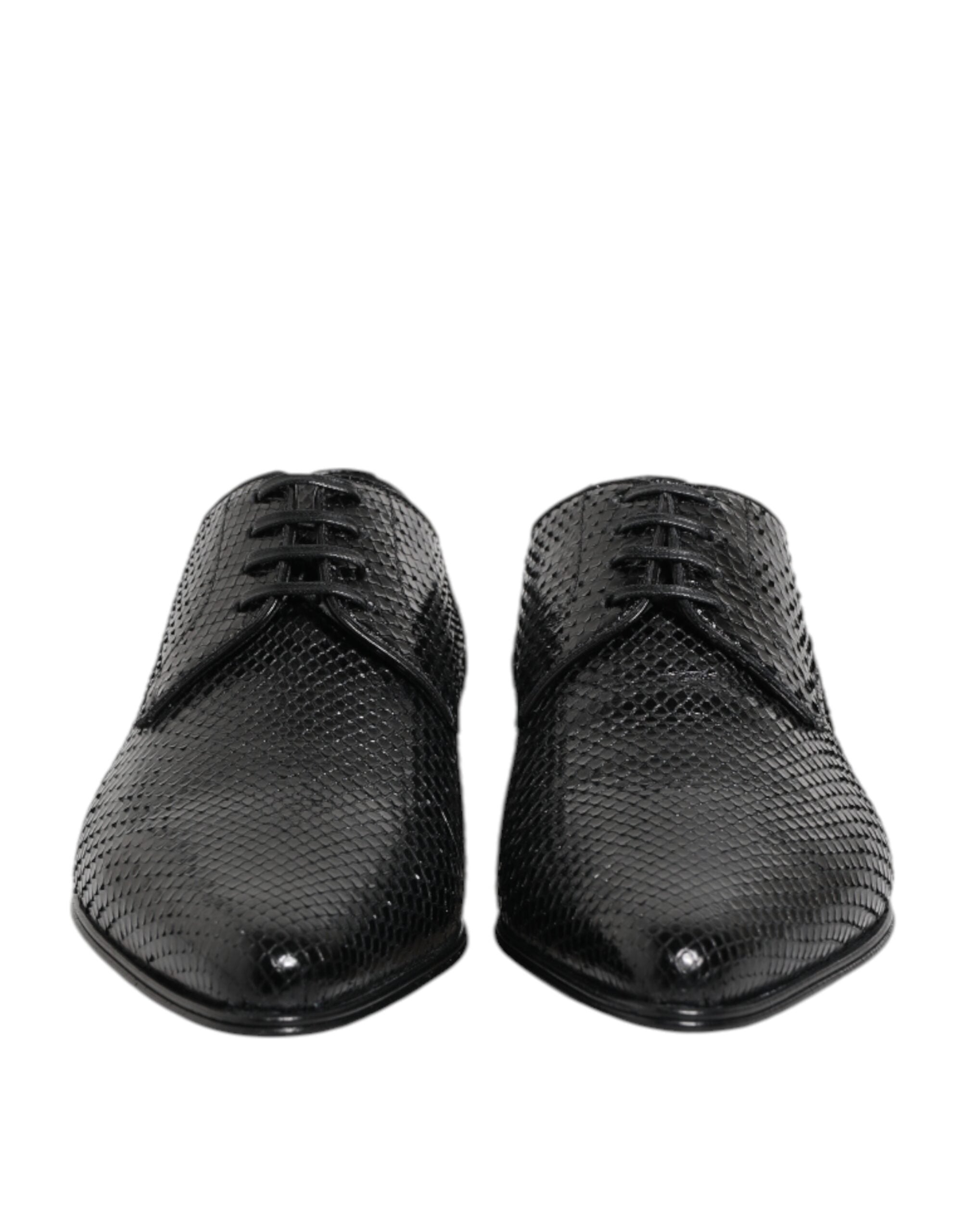Dolce & Gabbana Dolce & Gabbana Black Exotic Leather Lace Up Derby Men's Shoes