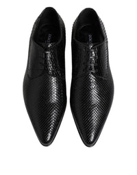 Dolce & Gabbana Dolce & Gabbana Black Exotic Leather Lace Up Derby Men's Shoes
