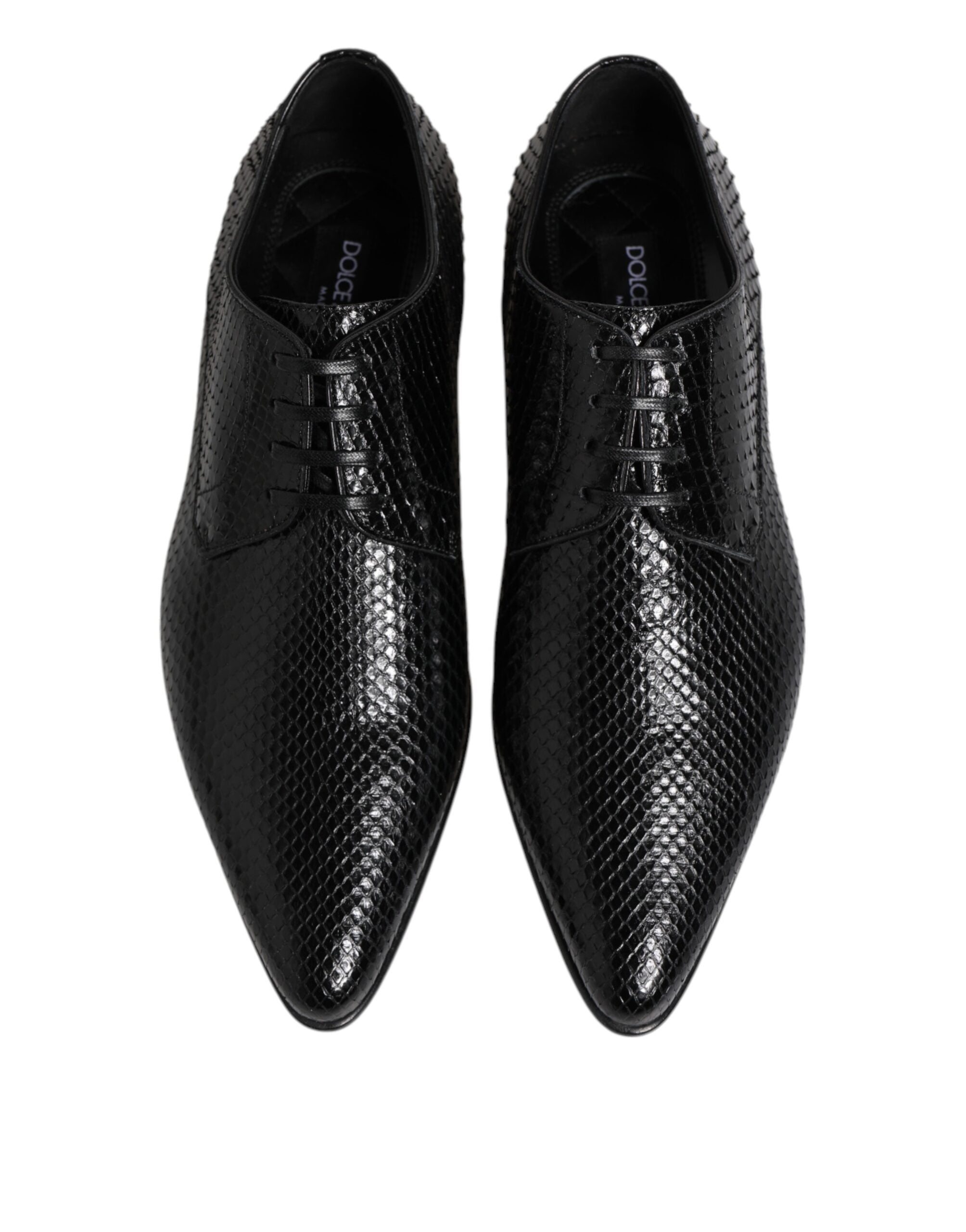 Dolce & Gabbana Dolce & Gabbana Black Exotic Leather Lace Up Derby Men's Shoes