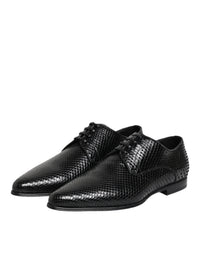Dolce & Gabbana Dolce & Gabbana Black Exotic Leather Lace Up Derby Men's Shoes
