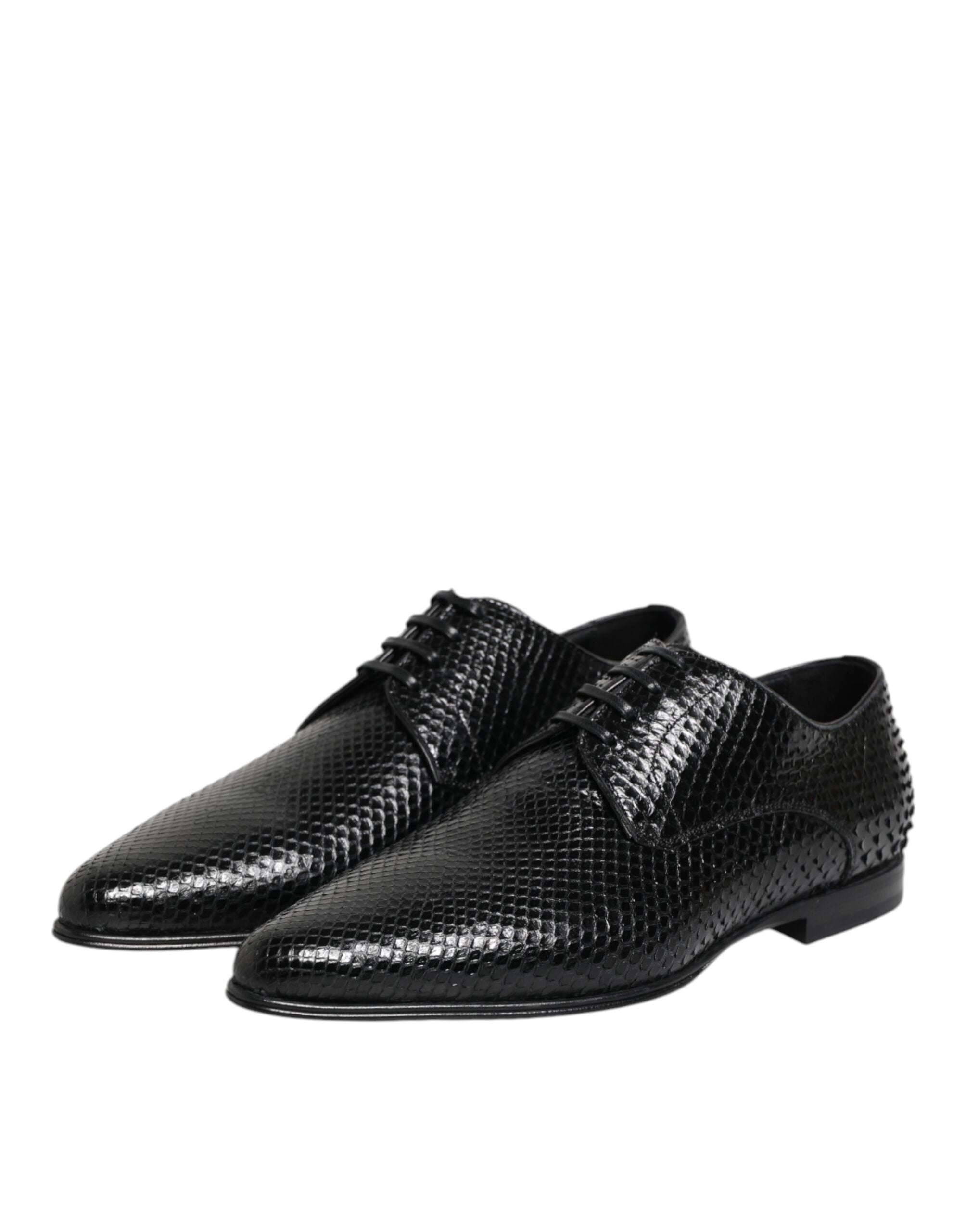 Dolce & Gabbana Dolce & Gabbana Black Exotic Leather Lace Up Derby Men's Shoes