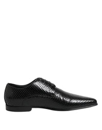Dolce & Gabbana Dolce & Gabbana Black Exotic Leather Lace Up Derby Men's Shoes