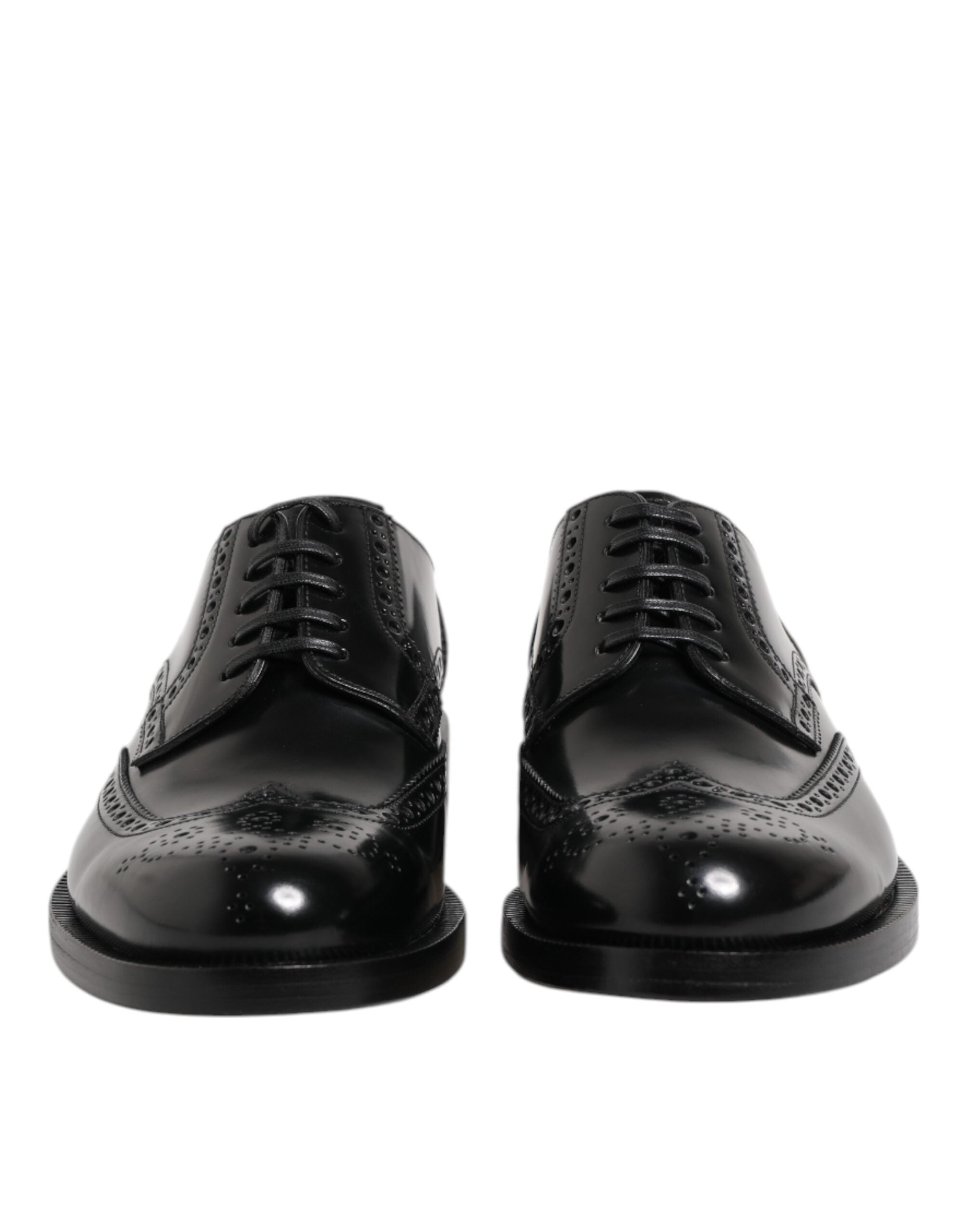 Dolce & Gabbana Dolce & Gabbana Black Leather Derby Wingtip Formal Men's Shoes