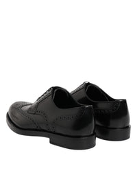 Dolce & Gabbana Dolce & Gabbana Black Leather Derby Wingtip Formal Men's Shoes