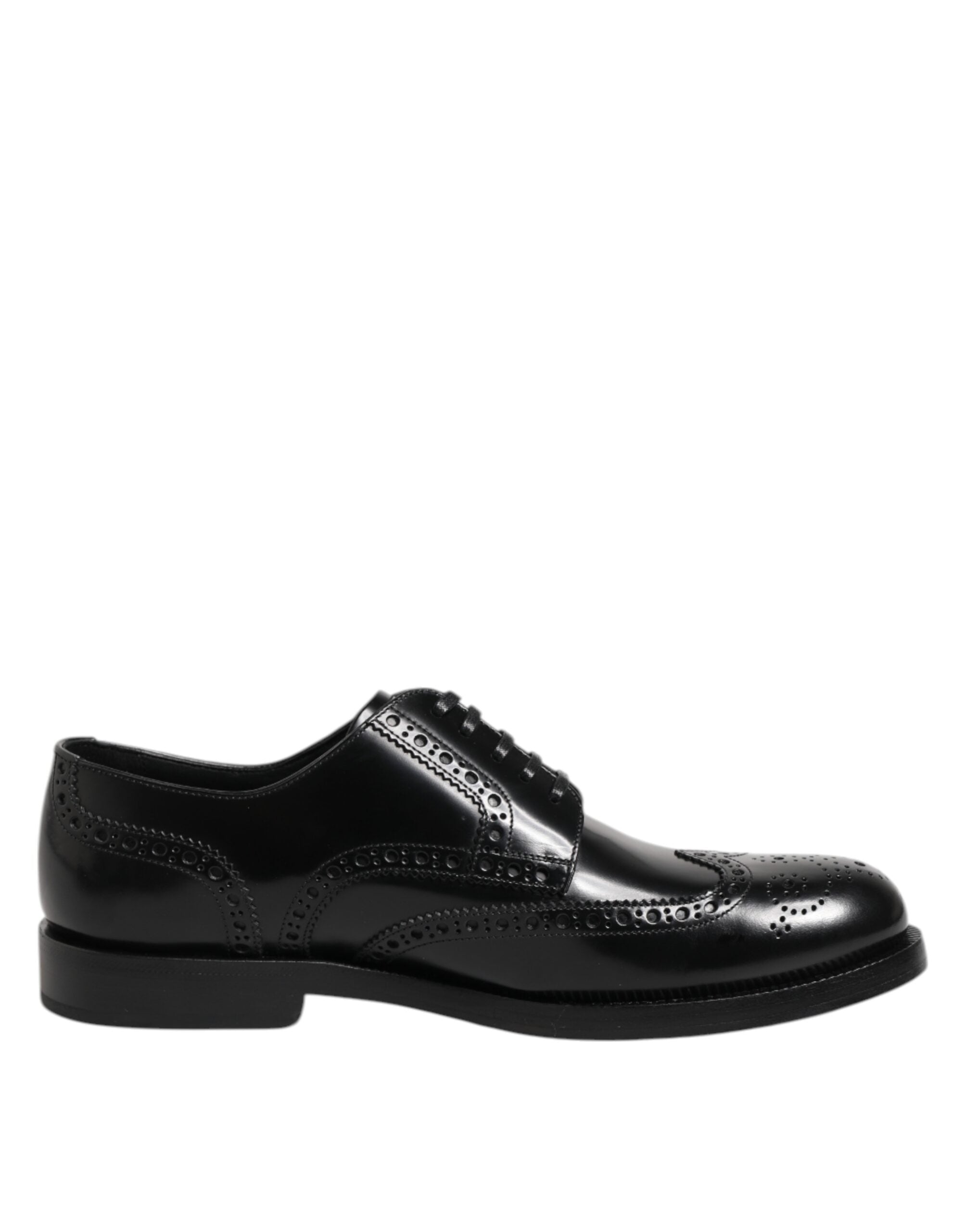 Dolce & Gabbana Dolce & Gabbana Black Leather Derby Wingtip Formal Men's Shoes