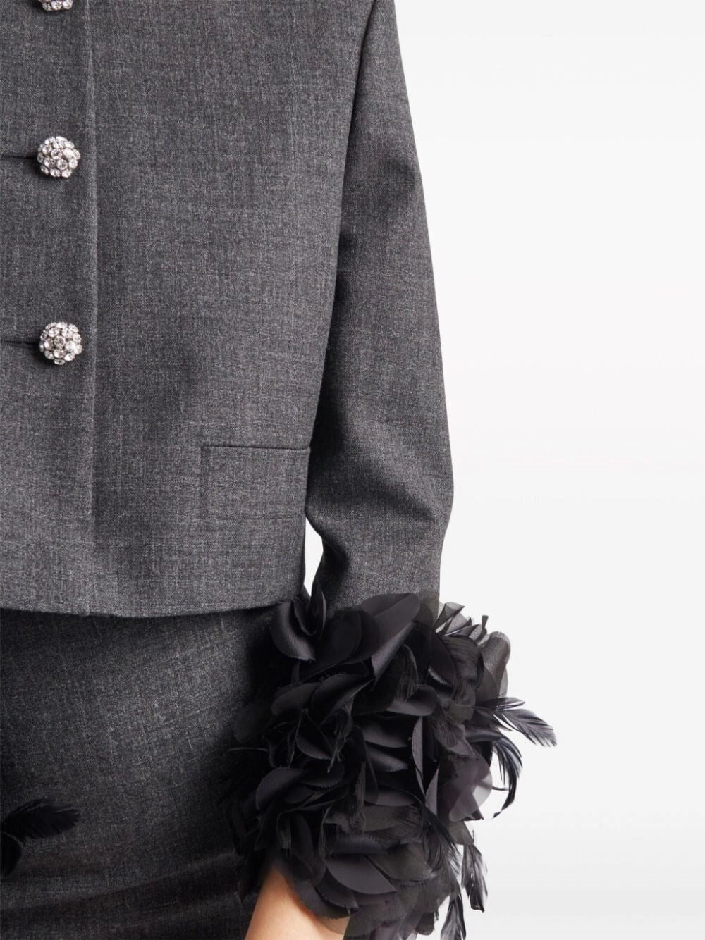 Prada Women Cropped Jacket With Feather