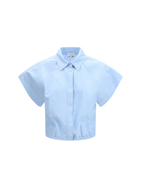Jacob Cohen Women Short-Sleeve Shirt In Striped Viscose And Linen Canvas