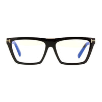 Tom Ford Tom Ford Eyeglasses Square Full Rim, Shiny Black Frame and Clear Blue Light Block Lenses Lens FT5912-B001