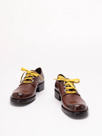 Prada Women Antiqued Leather Lace-Up Shoes