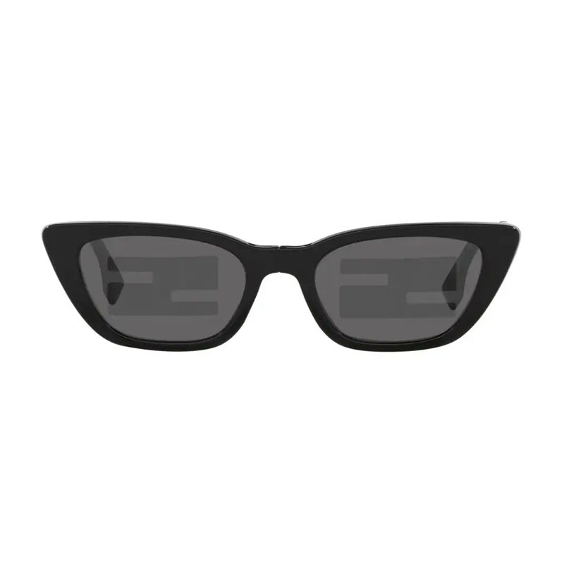 Fendi Fendi Sunglasses Cat Eye Full Rim, Shiny Black Frame and Smoke Mirror Pattern Lens FE40089I01C