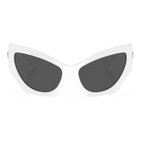 Versace Sunglasses Cat Eye Full Rim, White Frame and Dark Grey Lens VE4450314/87