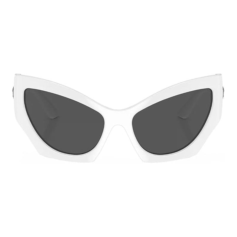 Versace Sunglasses Cat Eye Full Rim, White Frame and Dark Grey Lens VE4450314/87