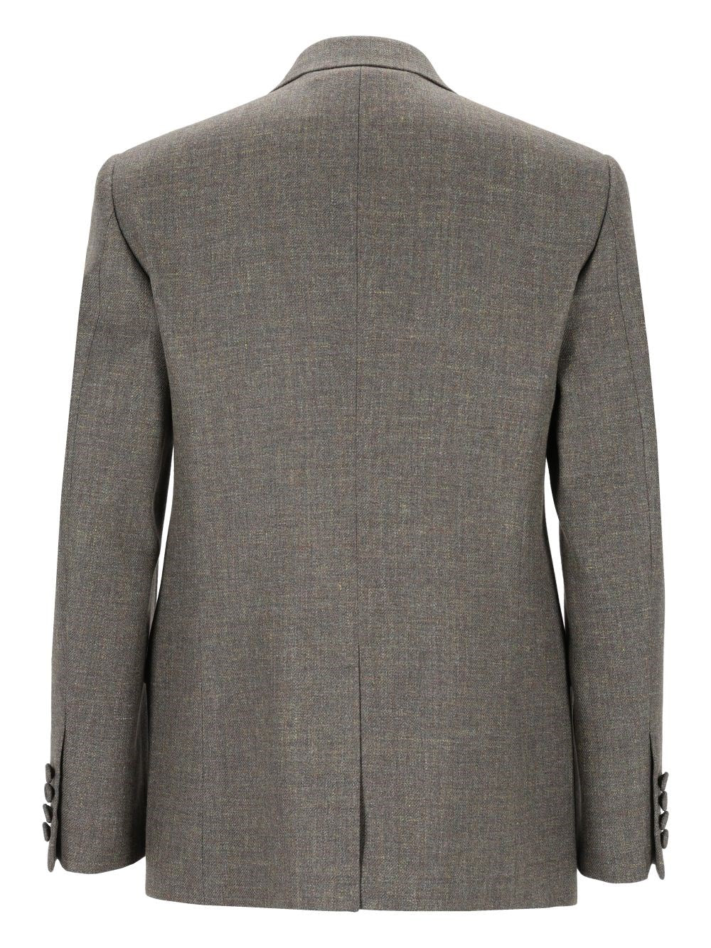 Valentino Garavani Valentino Garavani Men Double-Breasted Wool And Linen Blazer