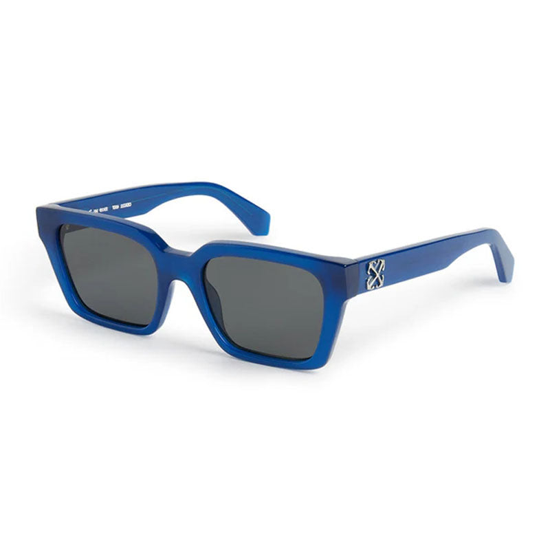 Off-White Off-White Sunglasses Rectangle Full Rim, Blue Frame and Dark Grey Lens OERI111BRANSON4507