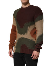 Dolce & Gabbana Multicolor Cotton Abstract Men Pullover Men's Sweater