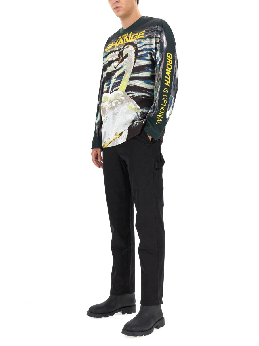 Burberry Men Swan Print T-Shirt