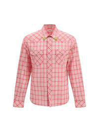 Versace Men Slim Checked Cotton Poplin Shirt