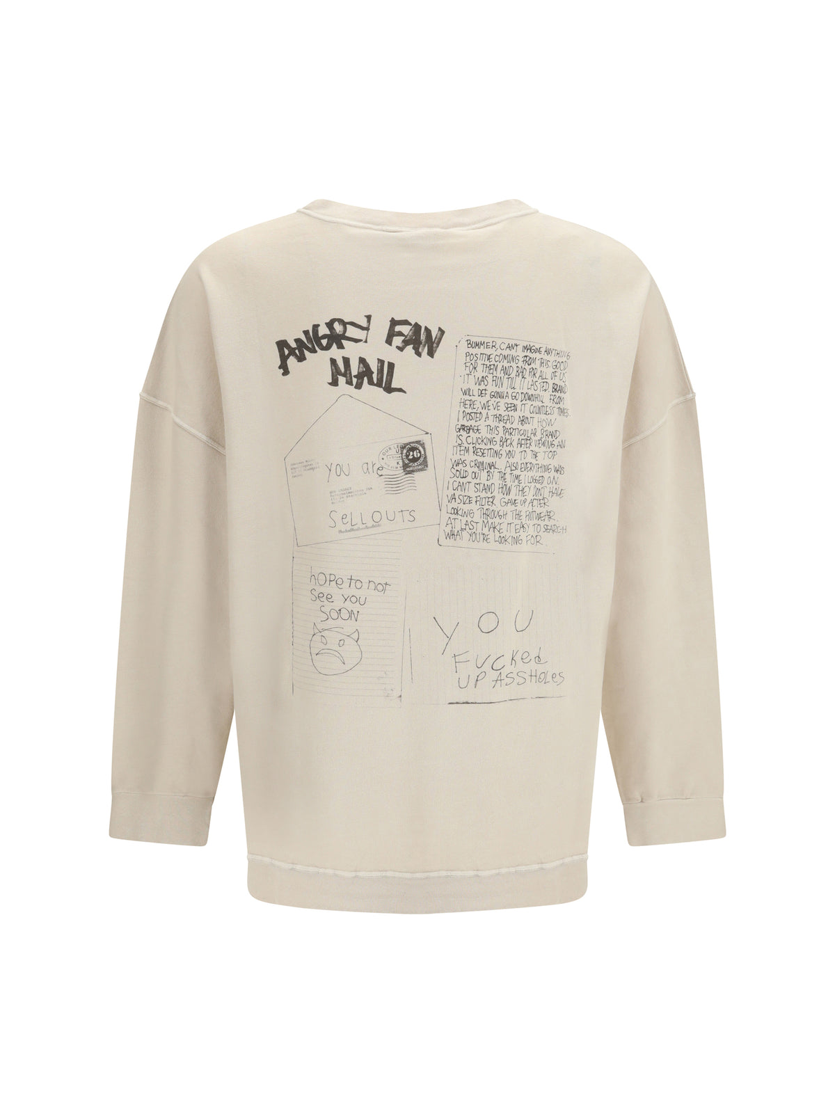 OUR LEGACY Our Legacy Men Angry Fan Mail Oversized Graphic Sweatshirt