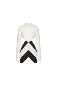 Valentino Garavani Valentino Garavani Strhype Crepe Couture Short Dress Avorio/nero 3B0Va61287U_0An