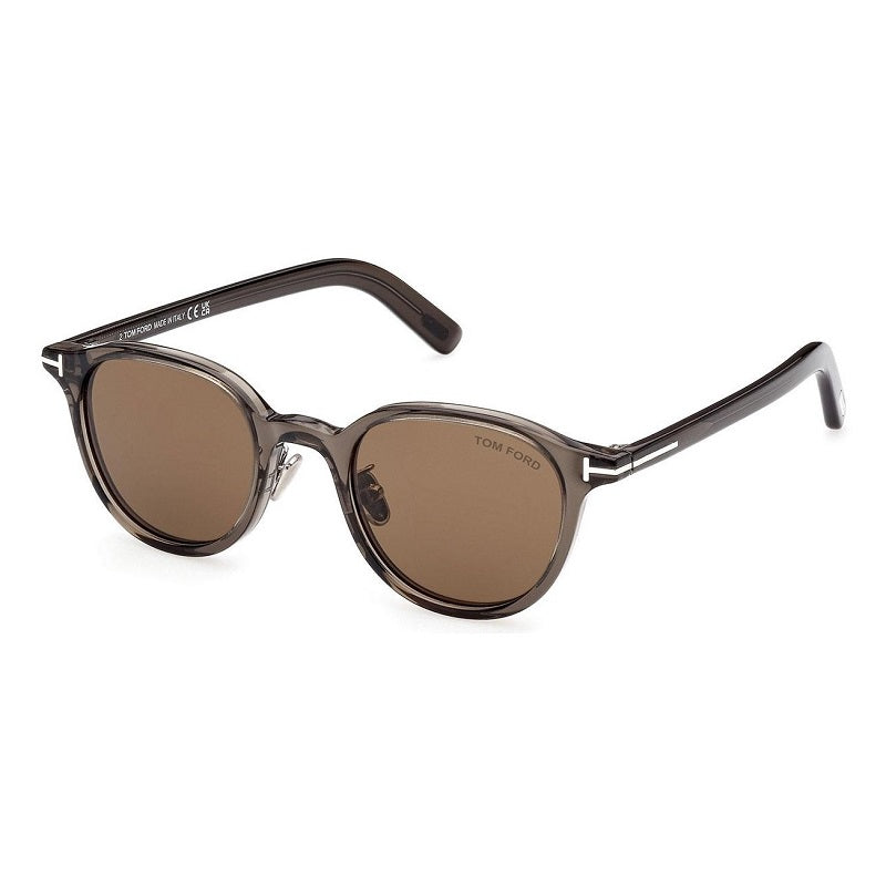 Tom Ford Tom Ford Sunglasses Round Full Rim, Transparent Grey Frame and Roviex Lens FT0977-D20J