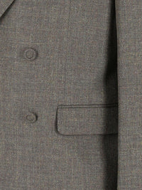 Valentino Garavani Valentino Garavani Men Double-Breasted Wool And Linen Blazer
