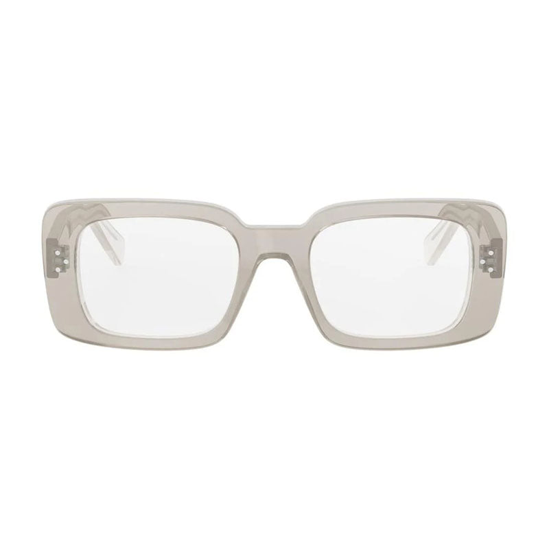 Celine Eyeglasses Square Full Rim, Transparent Beige Frame and Clear Demo Lens Lens CL50163I045