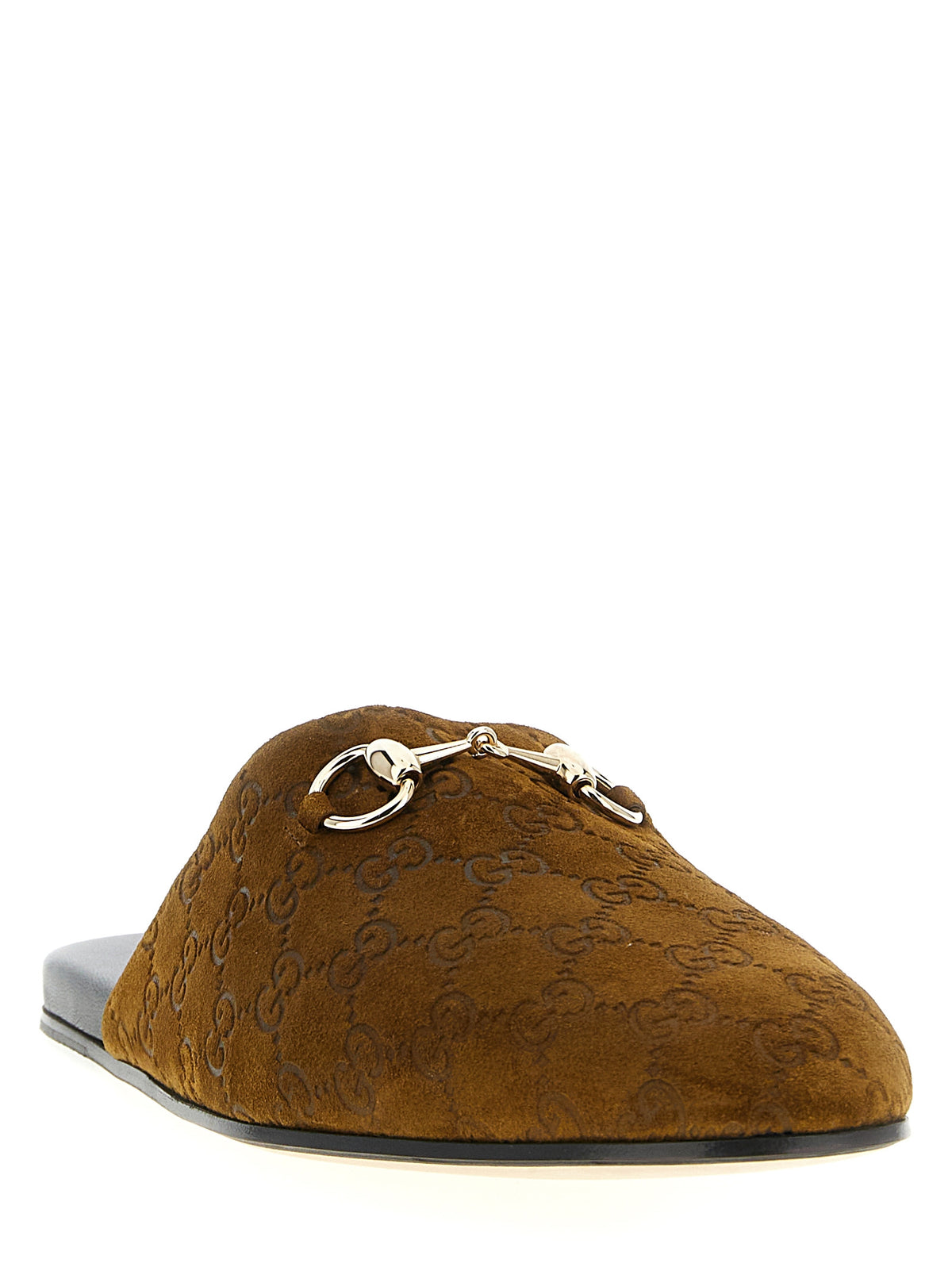 Gucci Men Sabot Suede Horsebit