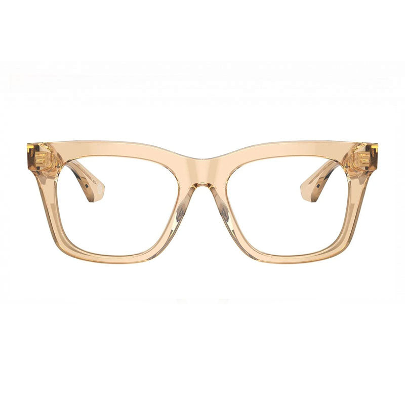Burberry Eyeglasses Square Full Rim, Transparent Brown Frame and Clear Demo Lenses Lens BE24074063