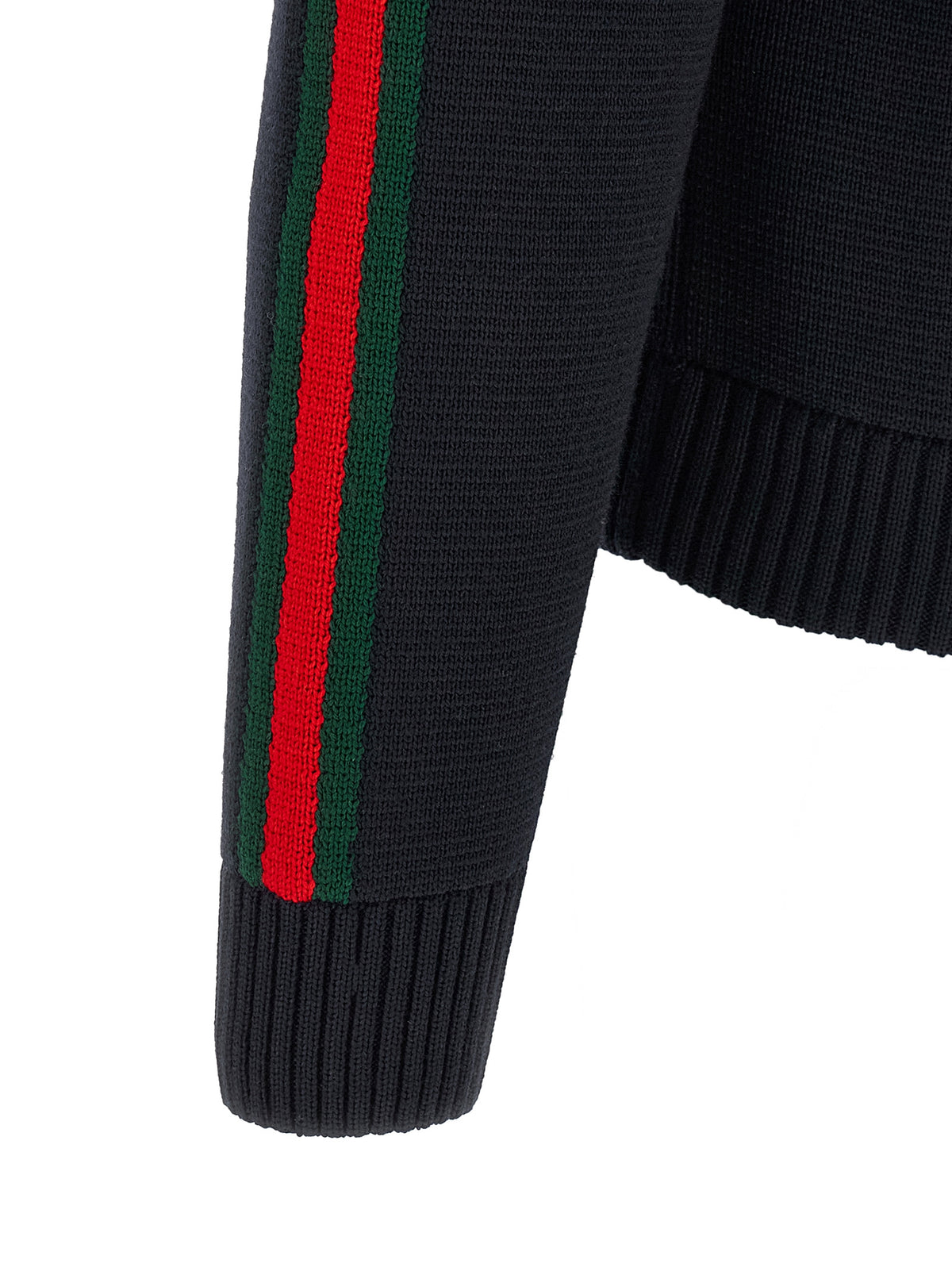 GUCCI Gucci Men Gucci Web Ribbon Knitted Jacket