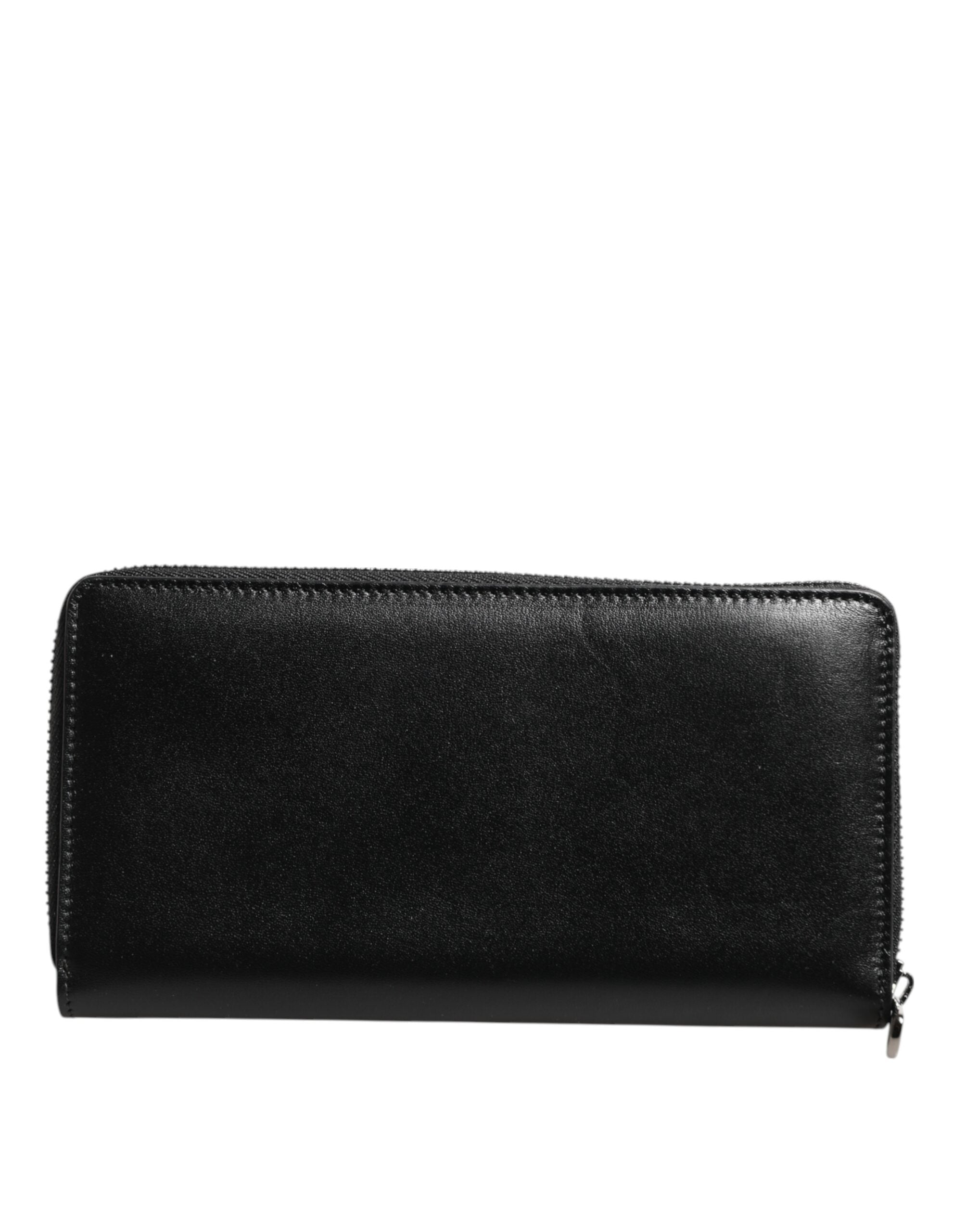 Dolce & Gabbana Dolce & Gabbana Black Leather Logo Plaque Zip Around Continental Men's Wallet