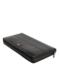Dolce & Gabbana Dolce & Gabbana Black Leather Logo Plaque Zip Around Continental Men's Wallet