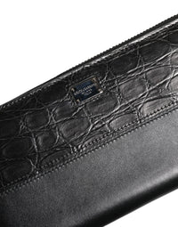 Dolce & Gabbana Dolce & Gabbana Black Leather Logo Plaque Zip Around Continental Men's Wallet