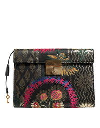 Dolce & Gabbana Multicolor Jacquard Floral Document Briefcase Women's Bag