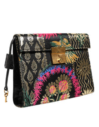 Dolce & Gabbana Multicolor Jacquard Floral Document Briefcase Women's Bag