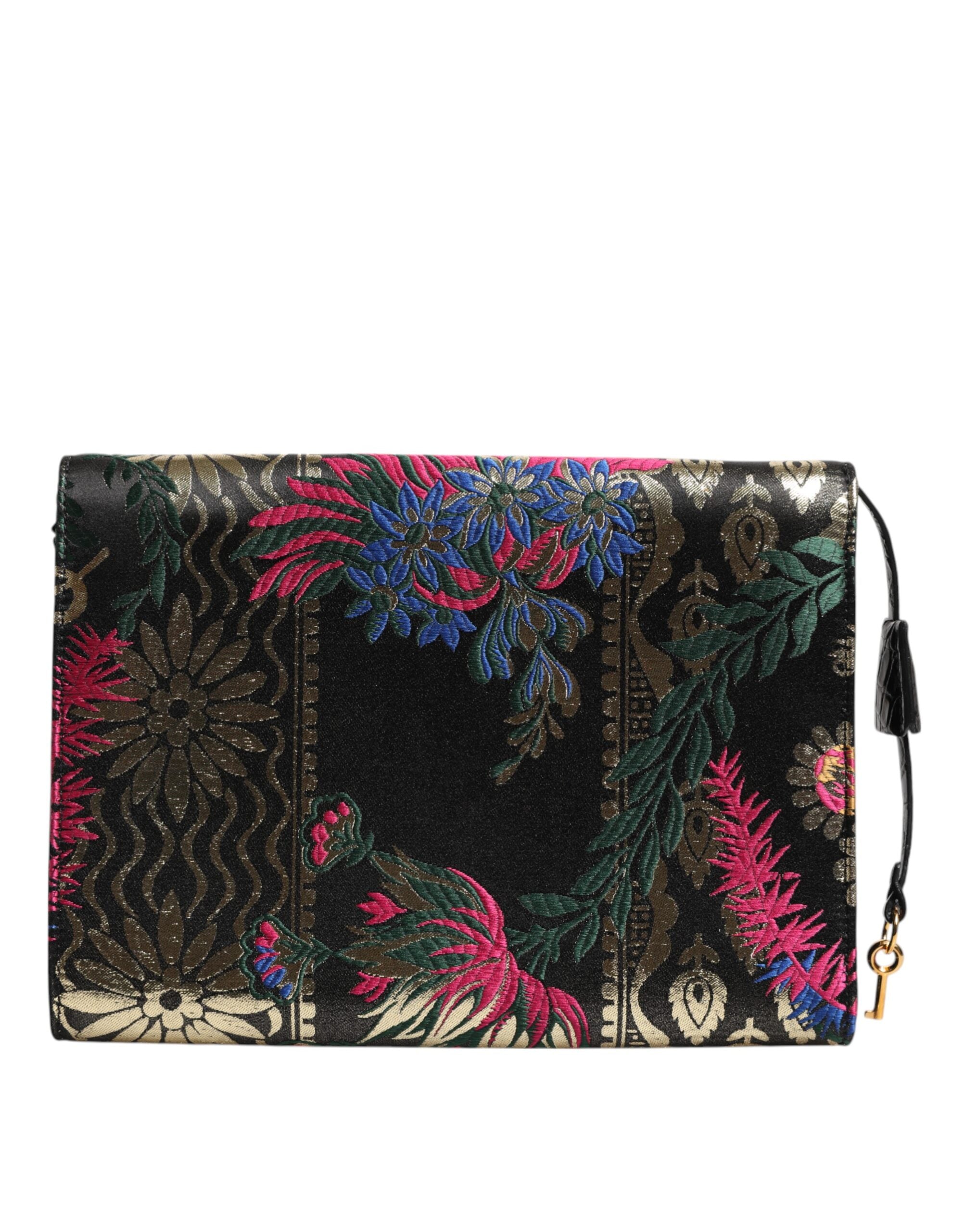Dolce & Gabbana Multicolor Jacquard Floral Document Briefcase Women's Bag